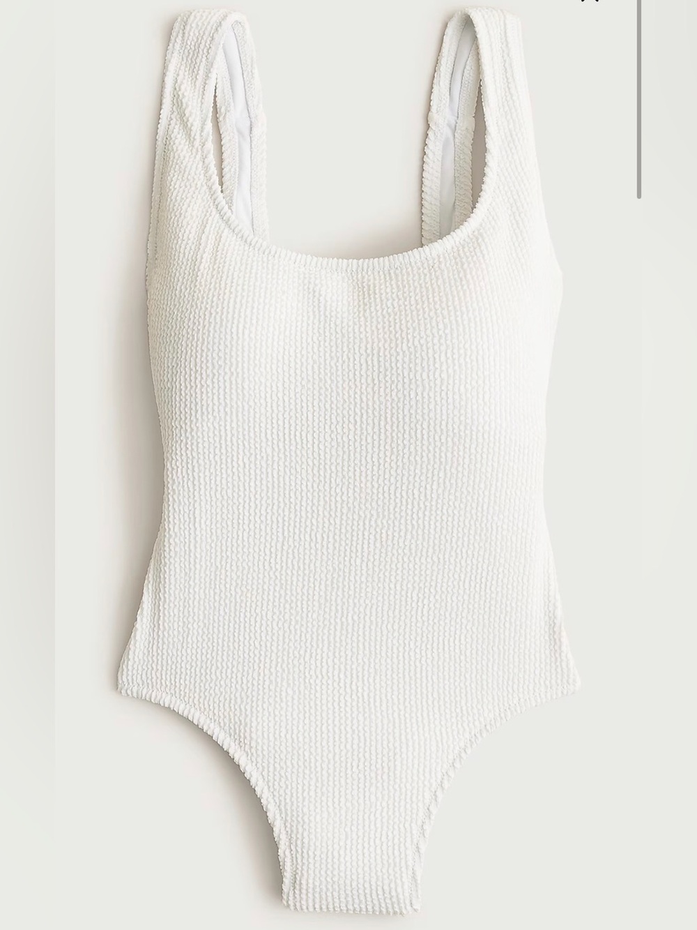 J. Crew Cream One-Piece Swimsuit with Peach Lining